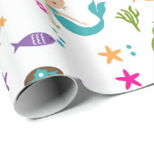 Zeemeerminningen en vissen onder het Zee Cadeaupapier (Rol Hoek)