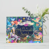 Zeemeerminningen onder het Zee Zeemeermin Bash Bir Kaart (Staand voorkant)