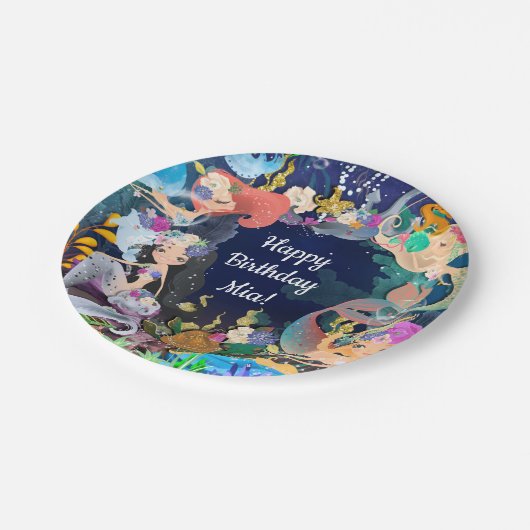 Zeemeerminningen onder het Zee Zeemeermin Bash Bir Papieren Bordje (Gekanteld)