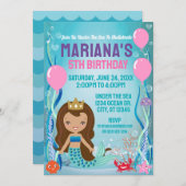 Zeemeerminprinses onder de zee (bruin) kaart (Voorkant / Achterkant)