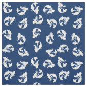 Zeemeerminprintstof navyblauw en wit stof (Swatch)