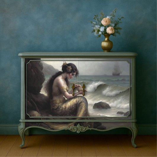 Zeemeermin's Zeerol in Goud Decoupage Tissuepapier