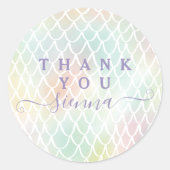 Zeemeerminschaal dank u stickers (Voorkant)