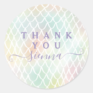 Zeemeerminschaal dank u stickers