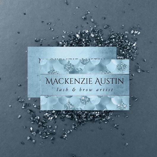 Zeemeerminschaal | Dusty Ice Blue Sheen Branding Visitekaartje