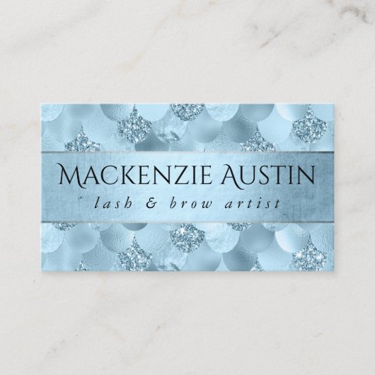 Zeemeerminschaal | Dusty Ice Blue Sheen Branding Visitekaartje (Voorkant)