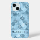 Zeemeerminschaal | Dusty Ice Blue Sheen Custom Case-Mate iPhone Case (Achterkant)
