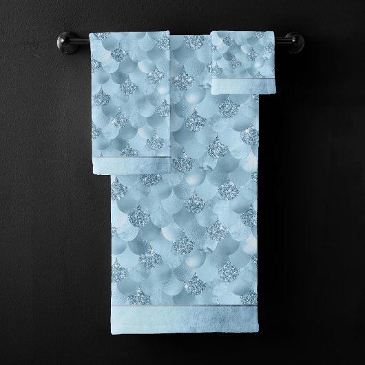 Zeemeerminschaal | Dusty Ice Blue Sheen Luster Bad Handdoek