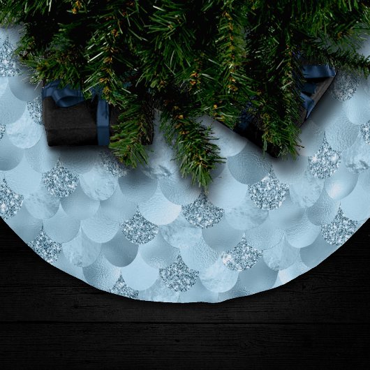 Zeemeerminschaal | Dusty Ice Blue Sheen Luster Kerstboom Rok