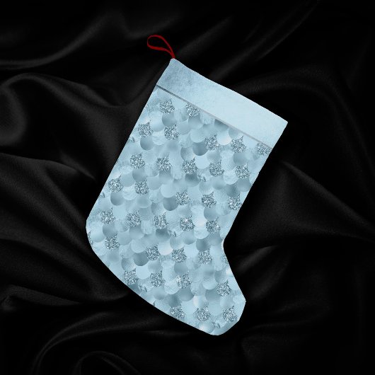 Zeemeerminschaal | Dusty Ice Blue Sheen Luster Kleine Kerstsok