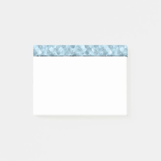 Zeemeerminschaal | Dusty Ice Blue Sheen Luster Post-it® Notes (Voorkant)