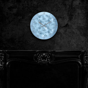 Zeemeerminschaal   Dusty Ice Blue Sheen Luster Ronde Klok