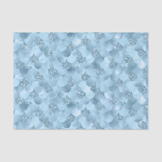 Zeemeerminschaal | Dusty Ice Blue Sheen Luster Tissuepapier (Voorkant)