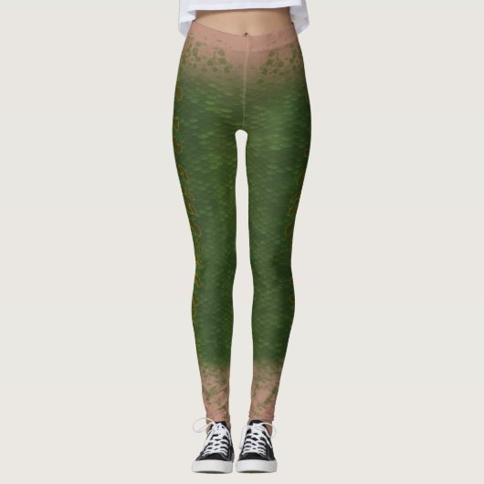 Zeemeerminschaal gemengde taille Leggings Kelp for (Voorkant)