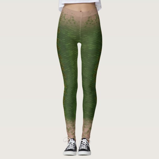 Zeemeerminschaal gemengde taille Leggings Kelp for (Voorkant)