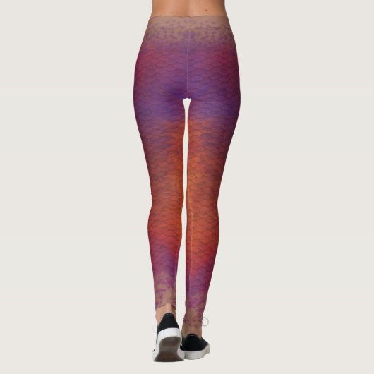 Zeemeerminschaal gemengde taille Leggings Violet D (Achterkant)