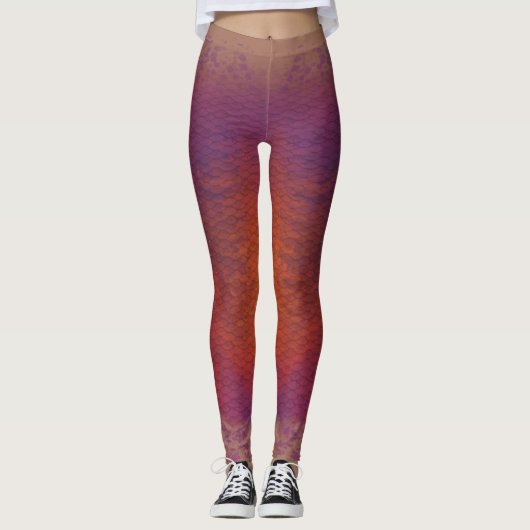 Zeemeerminschaal gemengde taille Leggings Violet D (Voorkant)