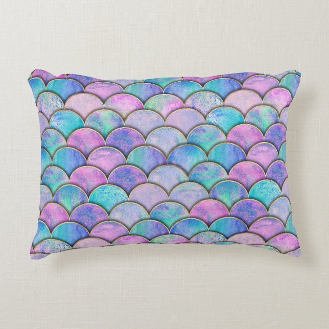 Zeemeerminschaal Japans Waterverf Pattern Accent Kussen (Voorkant)