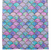 Zeemeerminschaal Japans Waterverf Pattern Douchegordijn (Voorkant)