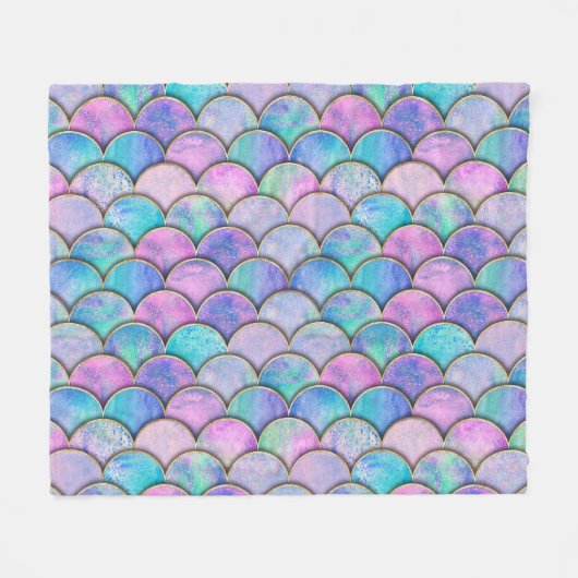 Zeemeerminschaal Japans Waterverf Pattern Fleece Deken (Voorkant (Horizontaal))