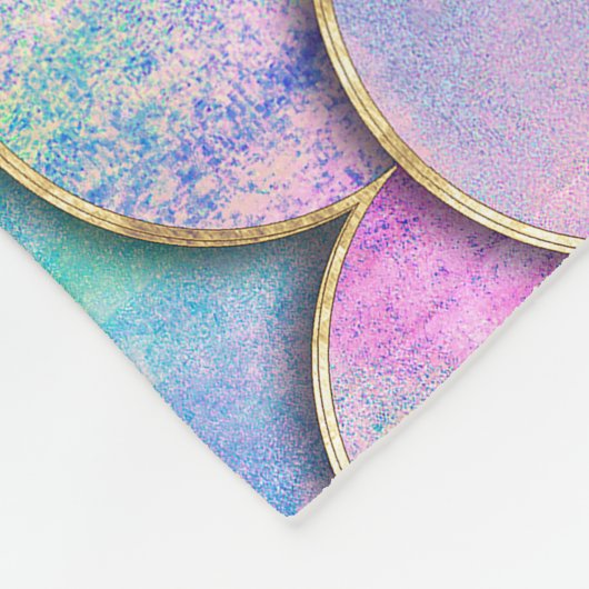 Zeemeerminschaal Japans Waterverf Pattern Fleece Deken (Hoek)