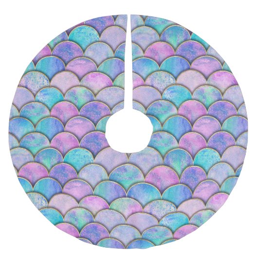 Zeemeerminschaal Japans Waterverf Pattern Kerstboom Rok (Voorkant)