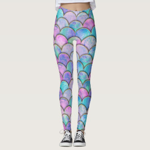 Zeemeerminschaal Japans Waterverf Pattern Leggings