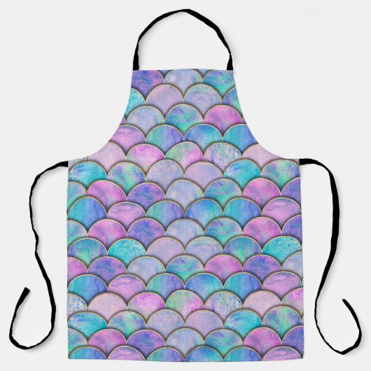 Zeemeerminschaal Japans Waterverf Pattern Schort (Voorkant)