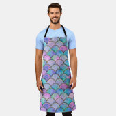 Zeemeerminschaal Japans Waterverf Pattern Schort (Gedragen)