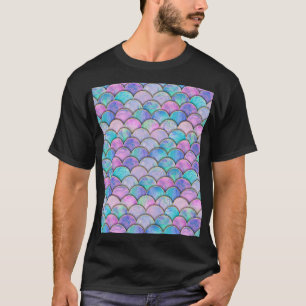 Zeemeerminschaal Japans Waterverf Pattern T-shirt