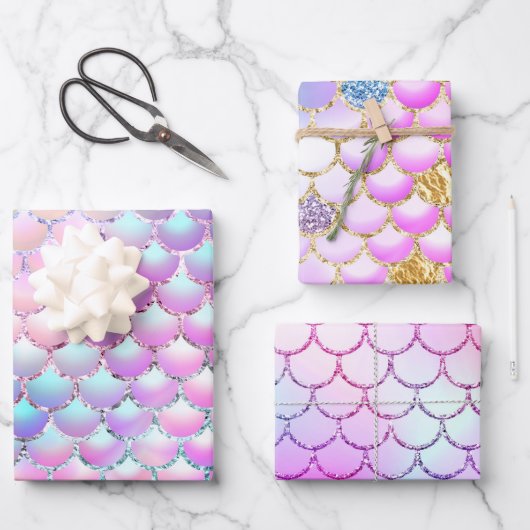 Zeemeerminschaal patroon inpakpapier vel (Voorkant)