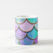 Zeemeerminschalen: waterverf golfpatroon. koffiemok (Center)