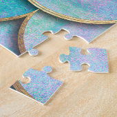 Zeemeerminschalen: waterverf golfpatroon. legpuzzel (Zijkant)