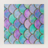 Zeemeerminschalen: waterverf golfpatroon. legpuzzel (Horizontaal)