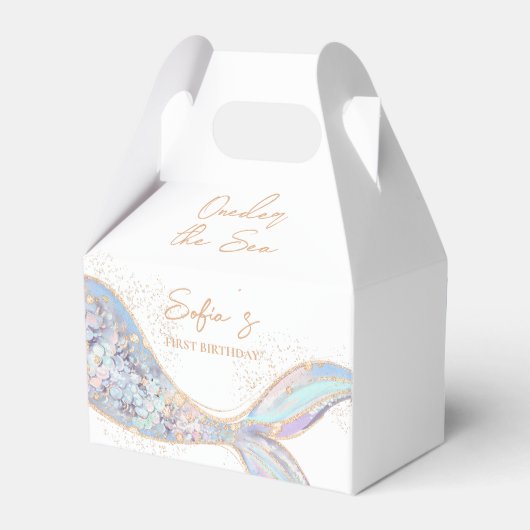 Zeemeerminstaart 1e verjaardag bedankdoosjes (Achterkant)