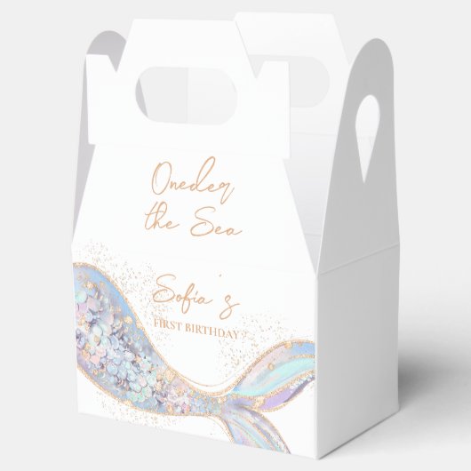 Zeemeerminstaart 1e verjaardag bedankdoosjes (Geopend)