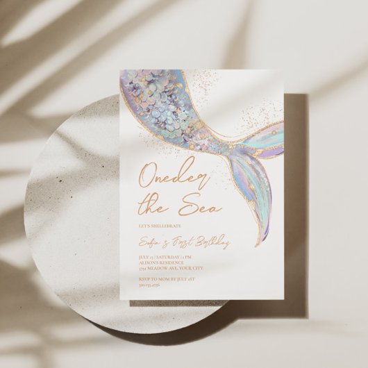 Zeemeerminstaart 1e verjaardag kaart