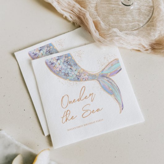Zeemeerminstaart 1e verjaardag servet