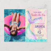 Zeemeerminstaart Aquarel Verjaardag Onder de Zee Briefkaart (Voorkant)