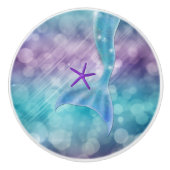 Zeemeerminstaart betoverd onder het Zee Keramische Knop (Voorkant)