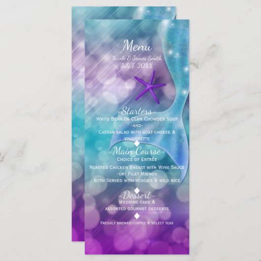 Zeemeerminstaart betoverd onder het Zee Party Menu (Voorkant / Achterkant)