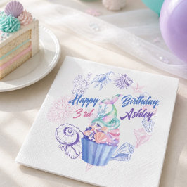Zeemeerminstaart Cupcake Verjaardag Papieren Serve Servet