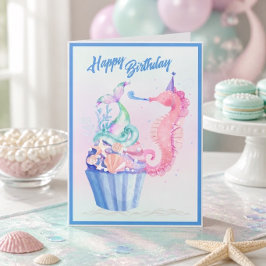 Zeemeerminstaart Cupcake Verjaardagskaart Kaart
