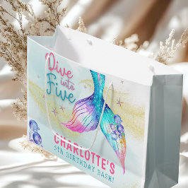 Zeemeerminstaart Glitter Duik in vijf verjaardag Groot Cadeauzakje