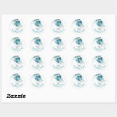 Zeemeerminstaart Glitters - Bruidsuitnodiging Beda Ronde Sticker (Vel)