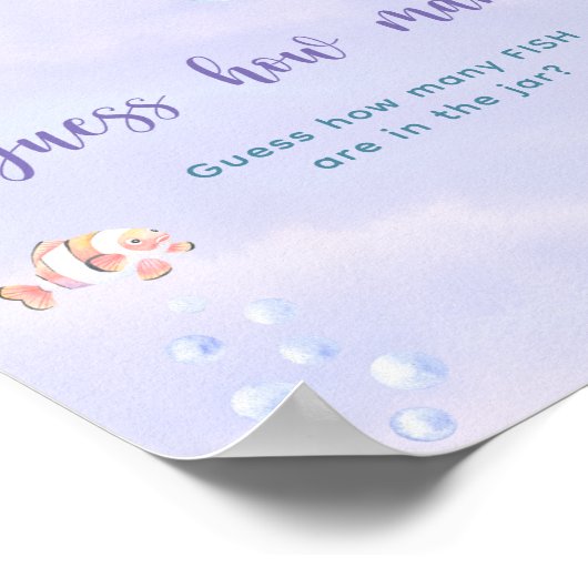 Zeemeerminstaart - Hoeveel VISSEN zitten er in de  Poster (Hoek)