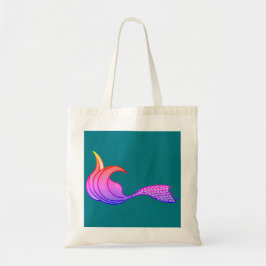 Zeemeerminstaart in feestelijke regenboog van kleu tote bag