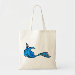 Zeemeerminstaart in tinten blauw tote bag
