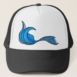 Zeemeerminstaart in tinten blauw trucker pet