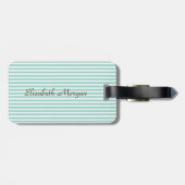Zeemeerminstaart Mint Witte Strepen Bagagelabel (Achterkant horizontaal)
